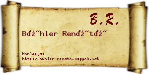 Bühler Renátó névjegykártya
